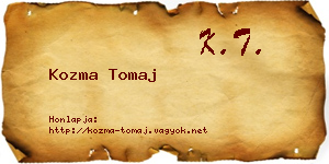 Kozma Tomaj névjegykártya