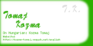 tomaj kozma business card